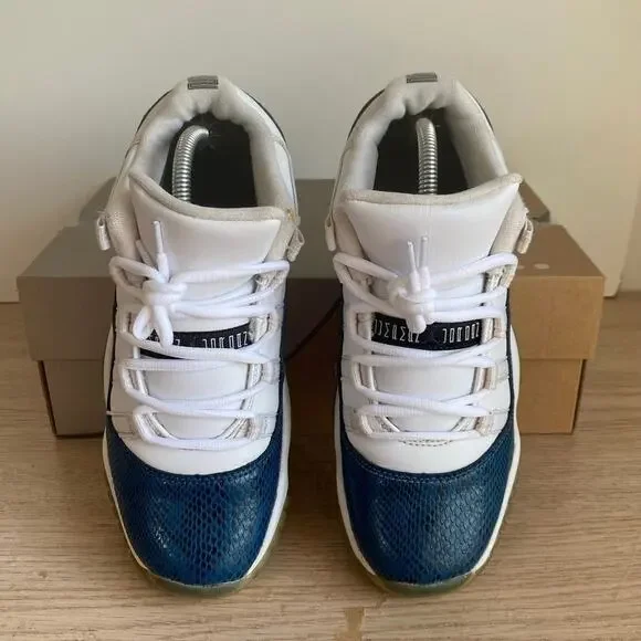Nike Air Jordan 11 Retro Low Navy Snakeskin Kids Sneakers- 6 Y- 7.5 W - Picture 9 of 12